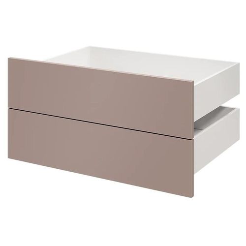Lot De 2 Tiroirs Goodhome Atomia Rose Taupeh. 18,5 X L. 74,7 X P. 50 Cm