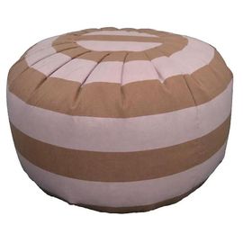 Pouf Rond Souple Ornami L.60 X H.40 Cm Rayé Orange Terracotta