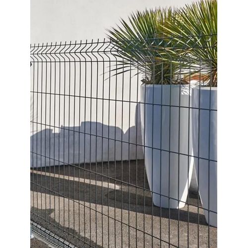 Panneau De Clôture Grillagée Blooma Louga Gris 198,5 X H.193 Cm