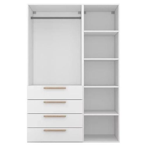 Dressing Blanc 4 Tiroirs Goodhome Atomia H. 187,5 X L. 125 X P. 58 Cm