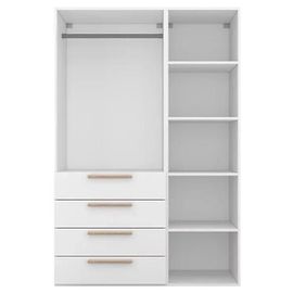 Dressing Blanc 4 Tiroirs Goodhome Atomia H. 187,5 X L. 125 X P. 58 Cm