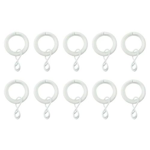 10 anneaux pour barre à rideau Anafi GoodHome ¿16/19 mm blanc