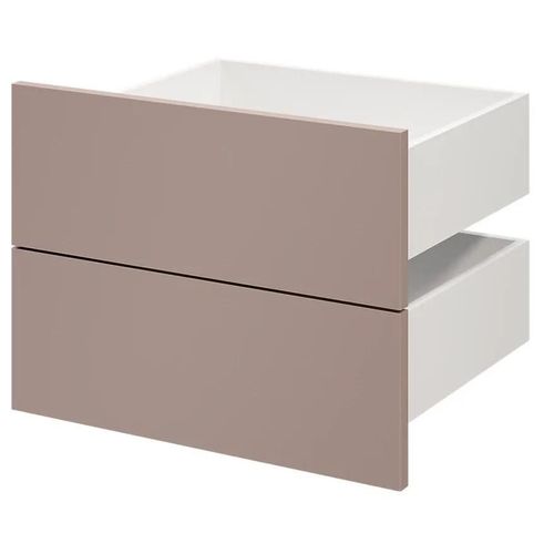Lot De 2 Tiroirs Goodhome Atomia Rose Taupeh. 18,5 X L. 49,7 X P. 39 Cm