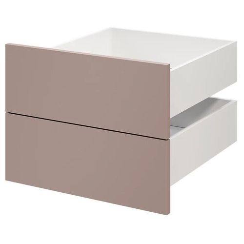 Lot De 2 Tiroirs Goodhome Atomia Rose Taupeh. 18,5 X L. 49,7 X P. 50 Cm