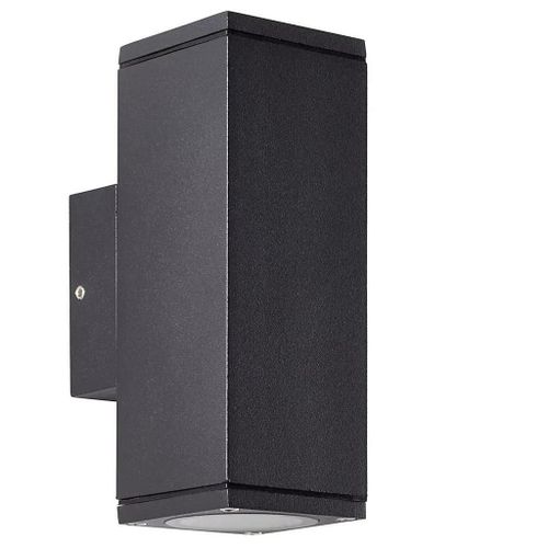 Applique Murale Extérieure Bi-Directionnelle Hally Brillant 20w Gu10 Ip44 L.6 X H.15,5 X P.8,8 Cm Gris Anthracite