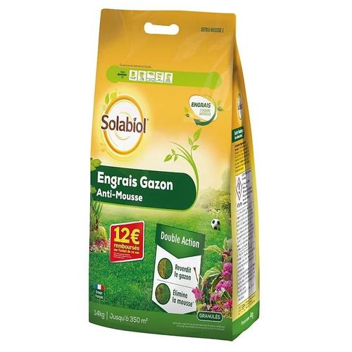 Engrais Pour Gazon Anti-Mousse Solabiol 14kg