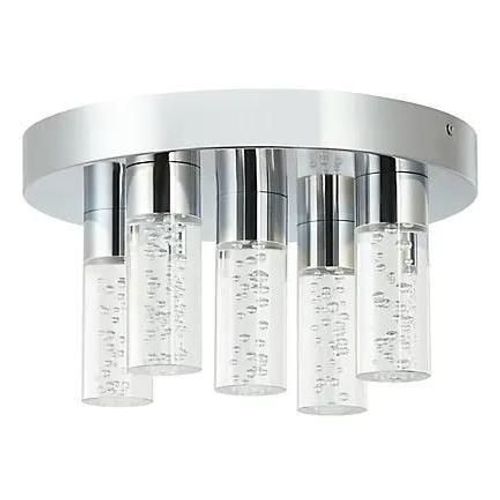 Plafonnier De Salle De Bain Myvat Led Intégrée 1200lm 14w Ip44 Ø28cm Blanc Goodhome Argent