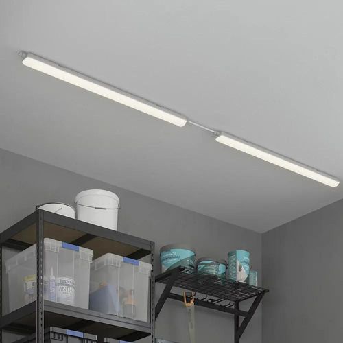 Réglette Lumineuse Nehsi Led Intégrée Blanc Neutre Ip65 4400lm 43w L.70xl.130xh.5,6 Cm Gris Goodhome