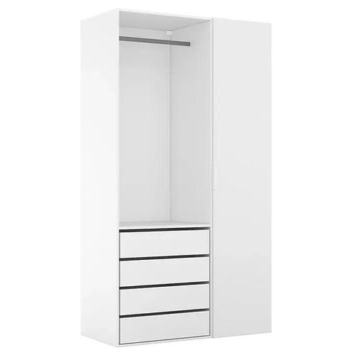 Dressing Blanc Avec Porte Et 4 Tiroirs Goodhome Atomia H. 225 X L. 125 X P. 58 Cm
