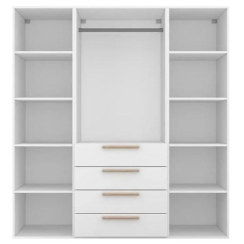 Dressing Blanc 4 Tiroirs Goodhome Atomia H. 187,5 X L. 175 X P. 58 Cm