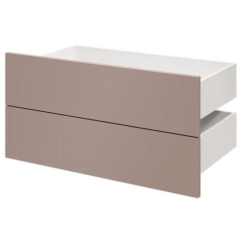 Lot De 2 Tiroirs Goodhome Atomia Rose Taupeh. 18,5 X L. 74,7 X P. 39 Cm