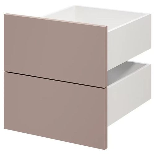 Lot De 2 Tiroirs Goodhome Atomia Rose Taupeh. 18,5 X L. 37,2 X P. 39 Cm