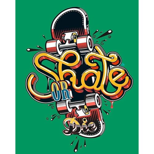 Affiche Skate Tag vert Dada Art l.24 x H.30 cm