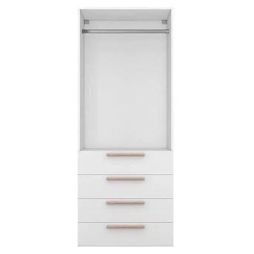 Dressing Blanc 4 Tiroirs Goodhome Atomia H. 187,5 X L. 75 X P. 58 Cm