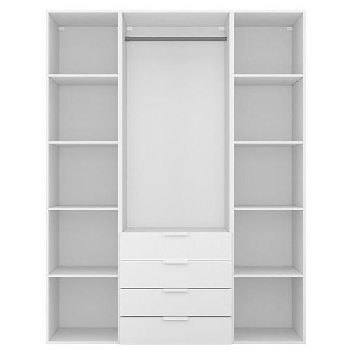 Dressing Blanc 4 Tiroirs Goodhome Atomia H. 225 X L. 175 X P. 58 Cm
