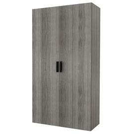 Armoire Penderie Portes Battantes Effet Chêne Grisé Goodhome Atomia H. 187,5 X L. 100 X P. 45 Cm
