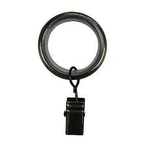 10 anneaux clip pour barre à rideau Antiki GoodHome Ø16/19 mm doré