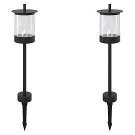Lot De 2 Balises À Piquer Extérieures Beret Led Intégrée 2x160lm 7w Ip44 Goodhome Noir