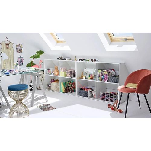 Kit Dressing Sous Combles Dom Coloris Blanc H. 67/90 X L. 120 X P. 50 Cm