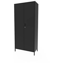 Armoire Haute En Métal Noir Goodhome Rand H. 180 X L. 80 X P. 40 Cm