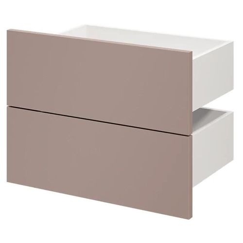 Lot De 2 Tiroirs Goodhome Atomia Rose Taupeh. 18,5 X L. 49,7 X P. 30 Cm