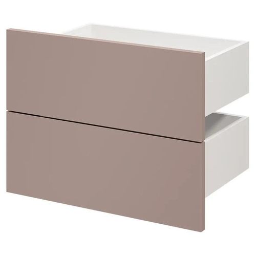 Lot De 2 Tiroirs Goodhome Atomia Rose Taupeh. 18,5 X L. 37,2 X P. 30 Cm