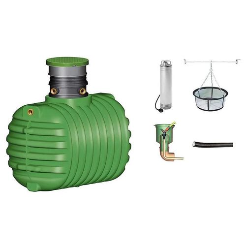 Lot récupérateur d'eau de pluie Jardin confort Graf Cristall 1600L
