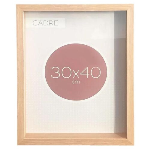 Cadre vitrine vide bois l.30 x H.40 cm
