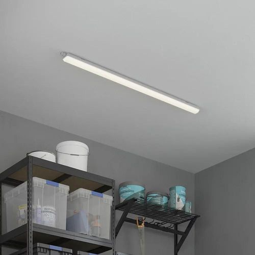 Réglette Lumineuse Nehsi Led Intégrée Blanc Neutre Ip65 5600lm 60w L.70xl.160xh.5,6 Cm Gris Goodhome