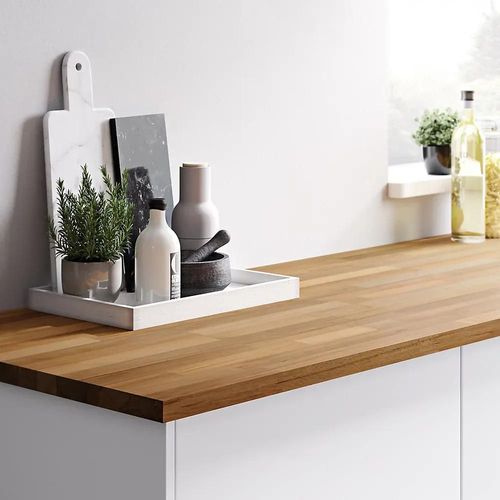 Plan De Travail Hêtre Massif Goodhome Kava L.300 X L.62 X Ép.2,7 Cm