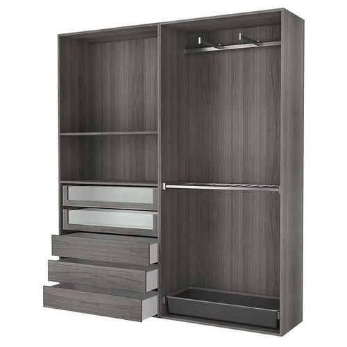 Dressing Ouvert Effet Chêne Grisé Goodhome Atomia H. 225 X L. 200 X P. 45 Cm