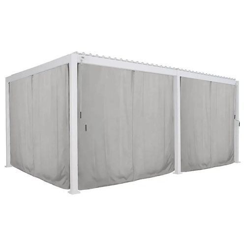 Kit De Rideaux Moustiquaire Avec Rail Pour Pergola Evora 6 X3.6 M Gris