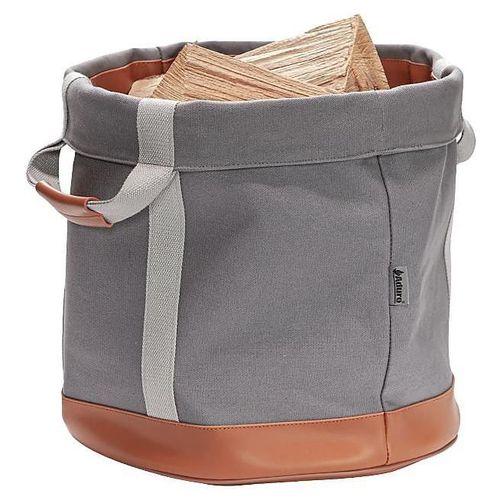 Sac À Bûches En Toile Et Poignées Cuir Aduro Proline Gris