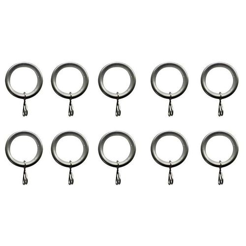 10 anneaux pour barre à rideau Athens GoodHome Ø16/19 mm gris