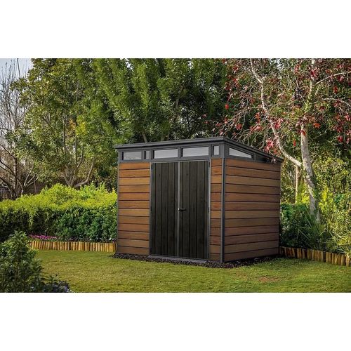 Abri De Jardin Walnut Signature 97 En Résine Imitation Bois - 6 M²