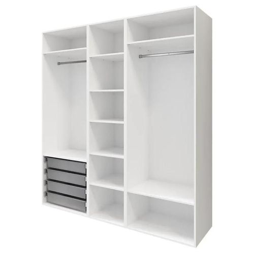 Dressing Blanc 6 Tablettes 4 Paniers Goodhome Atomia H. 225 X L. 200 X P. 58 Cm