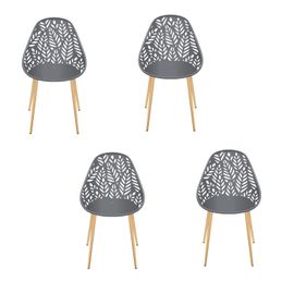 Lot De 4 Chaises D'extérieur Calvi En Polypropylène - Gris