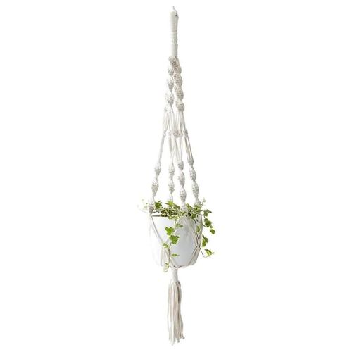 Suspension Pour Pot De Fleurs En Macramé Blanc Cassé Goodhome