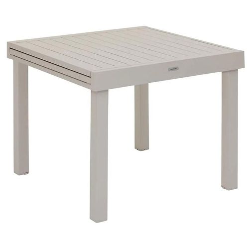 Table De Jardin Extensible Piazza Aluminium Blanc Argile L.90/180 X L.90 X H.75 Cm