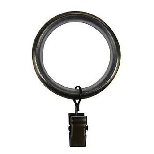 10 anneaux clip pour barre à rideau Antiki GoodHome ¿28 mm doré