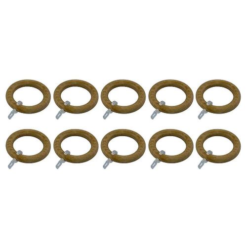 10 anneaux pour barre à rideau Symi GoodHome ¿28 mm naturel