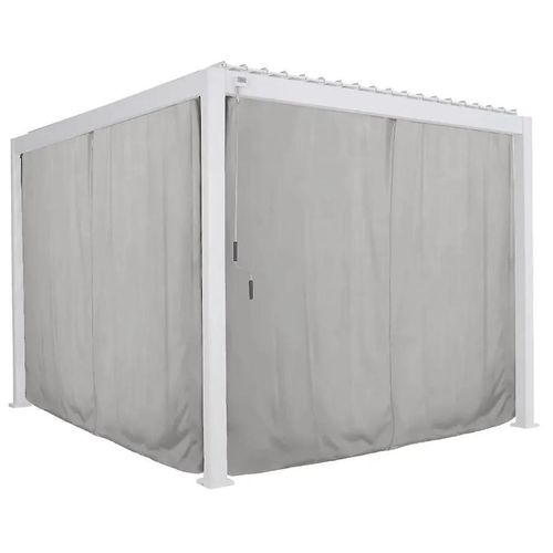 Kit De Rideaux Moustiquaire Avec Rail Pour Pergola Evora 3.6 X3.6 M Gris