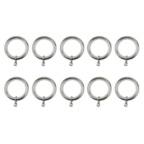 10 anneaux pour barre à rideau Olympe GoodHome ¿28 mm gris