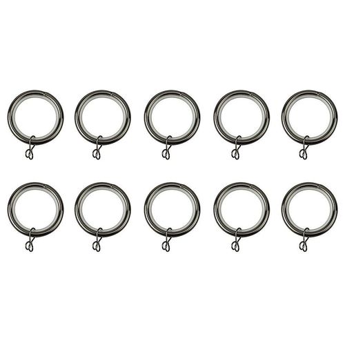 10 anneaux pour barre à rideau Kimlos GoodHome Ø28 mm noir