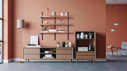 Console double 38,3 cm Form Twinny coloris noir mat