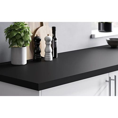 Plan De Travail Stratifié Noir Mat Goodhome Berberis L.300 X L.62 X Ép.3,8 Cm