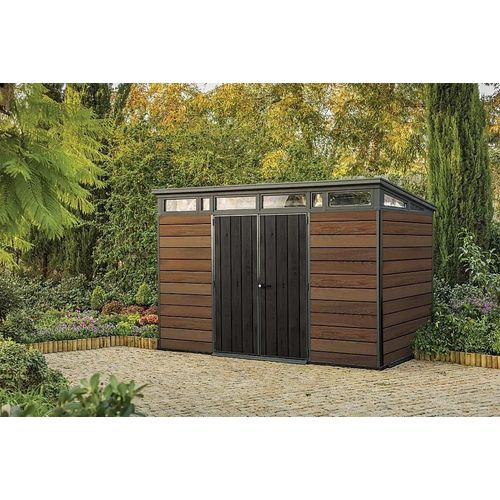 Abri De Jardin Walnut Signature 117 En Résine Coloris Noyer - 7,4 M² - Keter