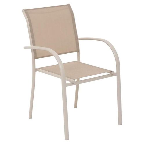 Fauteuil De Jardin Piazza Aluminium Et Polyester Lin/Argile H.87 Cm