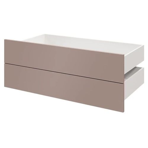 Lot De 2 Tiroirs Goodhome Atomia Rose Taupeh. 18,5 X L. 99,7 X P. 50 Cm