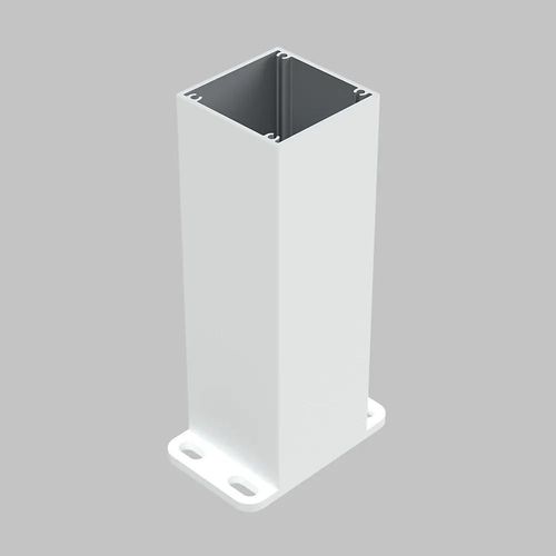 Poteau Belty 10 X 10 Cm En Aluminium Sur Platine - Hauteur 168 Cm - Blanc